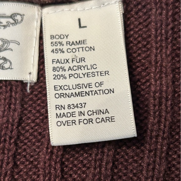 Tiara Vintage Knit Zip-Front Sweater Vest with Faux Fur Trim - Picture 12 of 13